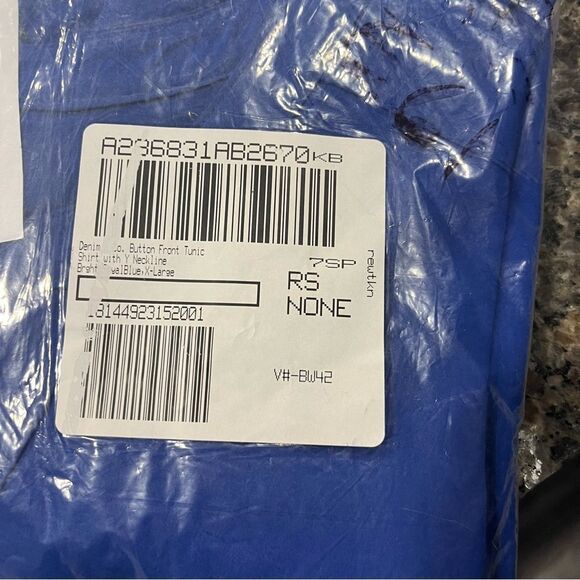 Denim&Co Royal Blue Button-Up Tunic - Picture 5 of 5